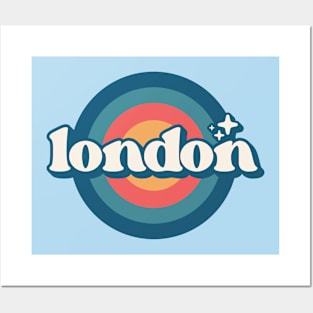 Vintage London Sunset Seal // Retro City Emblem for London UK Posters and Art